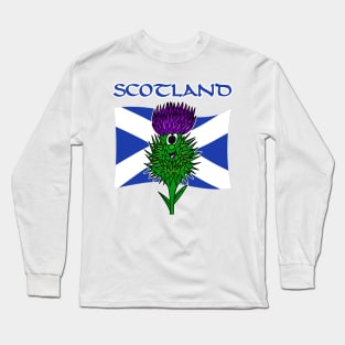 Scottish Thistle Scotland Flag St Andrews Day Long Sleeve T-Shirt